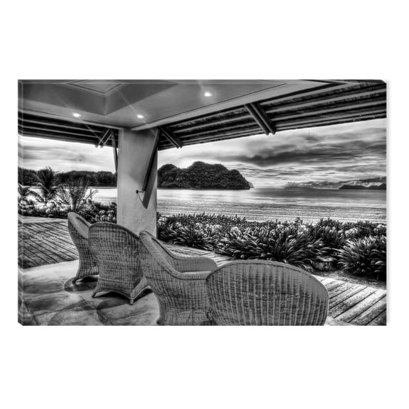Startonight Canvas Wall Art Black and White Abstract Quiet Moments on the Beach , Dual View Surprise Artwork Modern Framed Ready to Hang Wall Art 100% Original Art Painting 23.62 X 35.43 inch