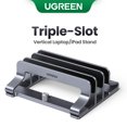 thumbnail image 2 of Vertical Laptop Stand For MacBook Air Pro Triple Slots Aluminum Notebook Stand For MacBook Pro Tablet iPad Phone Holder Metal One Slot, 2 of 6