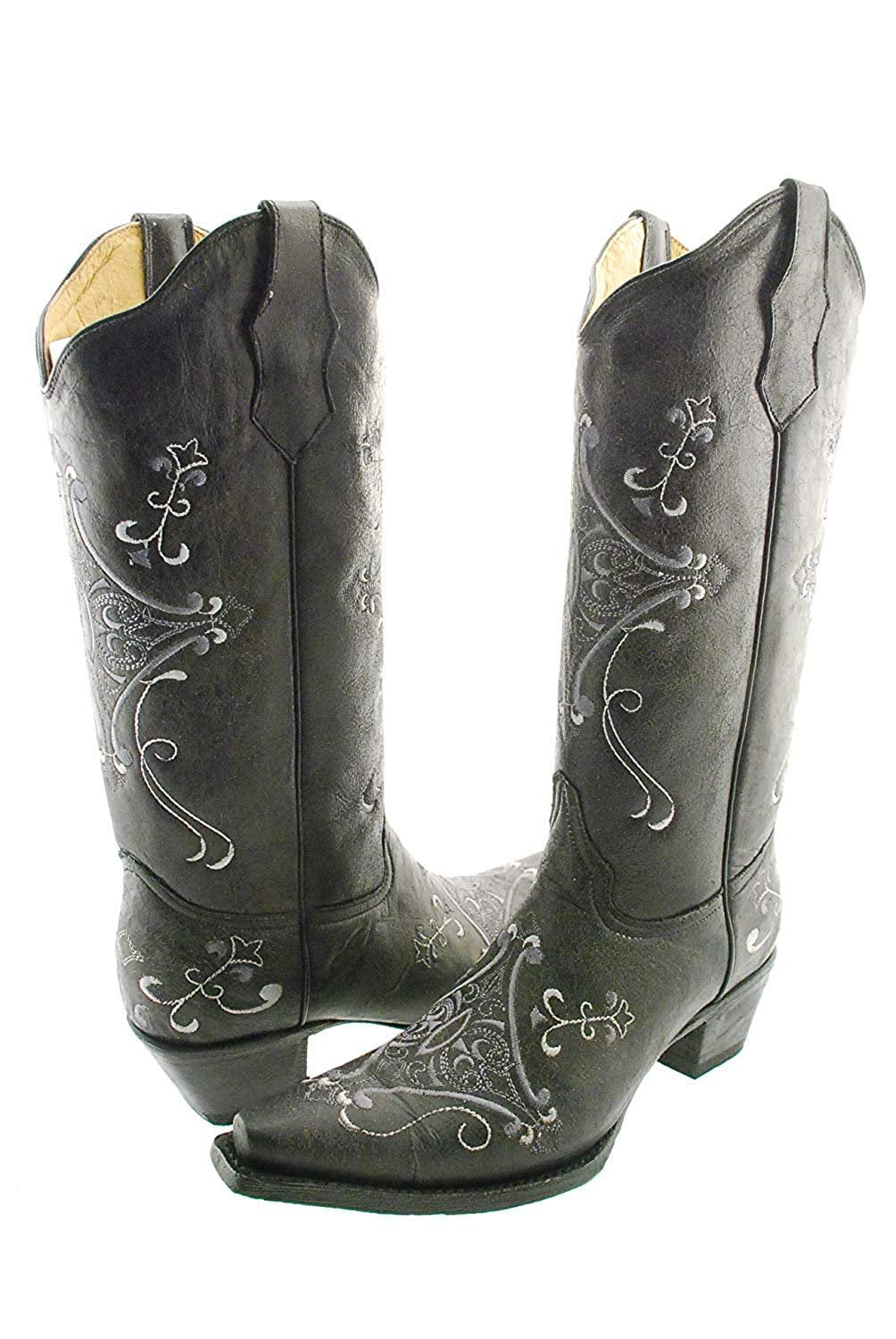 Corral Womens Circle G Crackle Scroll Bone Embroidered Western Boot