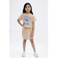thumbnail image 2 of Disney Lilo & Stitch French Terry Cropped Drop Shoulder T-Shirt and Skirt Outfit Set Toddler to Big Kid, 2 of 5
