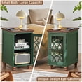 thumbnail image 4 of Joaxswe Narrow Nightstand Set of 2 for Bedroom, Wood End Table with Drawer and Glass Door for Living Room, Green, 4 of 8