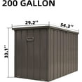thumbnail image 2 of Domi Outdoor Living 200 Gallon Large Deck Box,Outdoor Storage for Patio Furniture, Organization and Storage for Outdoor Cushions, Garden Tools and Pool Toys, Lockable,Dark Brown, 2 of 9