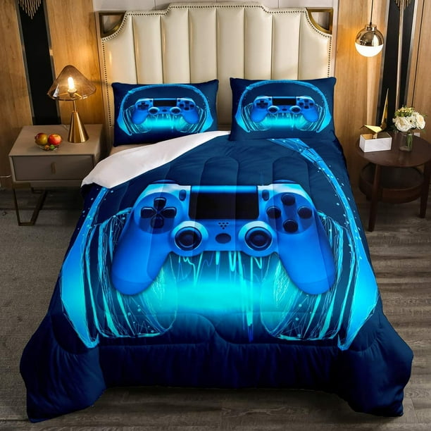 Gamer Comforter Set Full Size Blue Headphones Musical Design Games Gamepad Bedding For Kids Boys Video Game Room Decor Retro Playing Down Gaming Controller Quilted Duvet Com - My New Room Decoration Games For Kindergarten Gamer Comforter Set Full Size Blue Headphones Musical Design Games Gamepad Bedding For Kids Boys Video Game Room Decor Retro Playing Down Gaming Controller Quilted Duvet Com - My New Room Decoration Games For Kindergarten