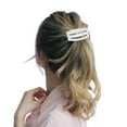thumbnail image 3 of Unique Bargains 1 Pc Ponytail Buckle Hair Clip Texture Hair Ponytail Cuff for Women Silver Tone White, 3 of 5