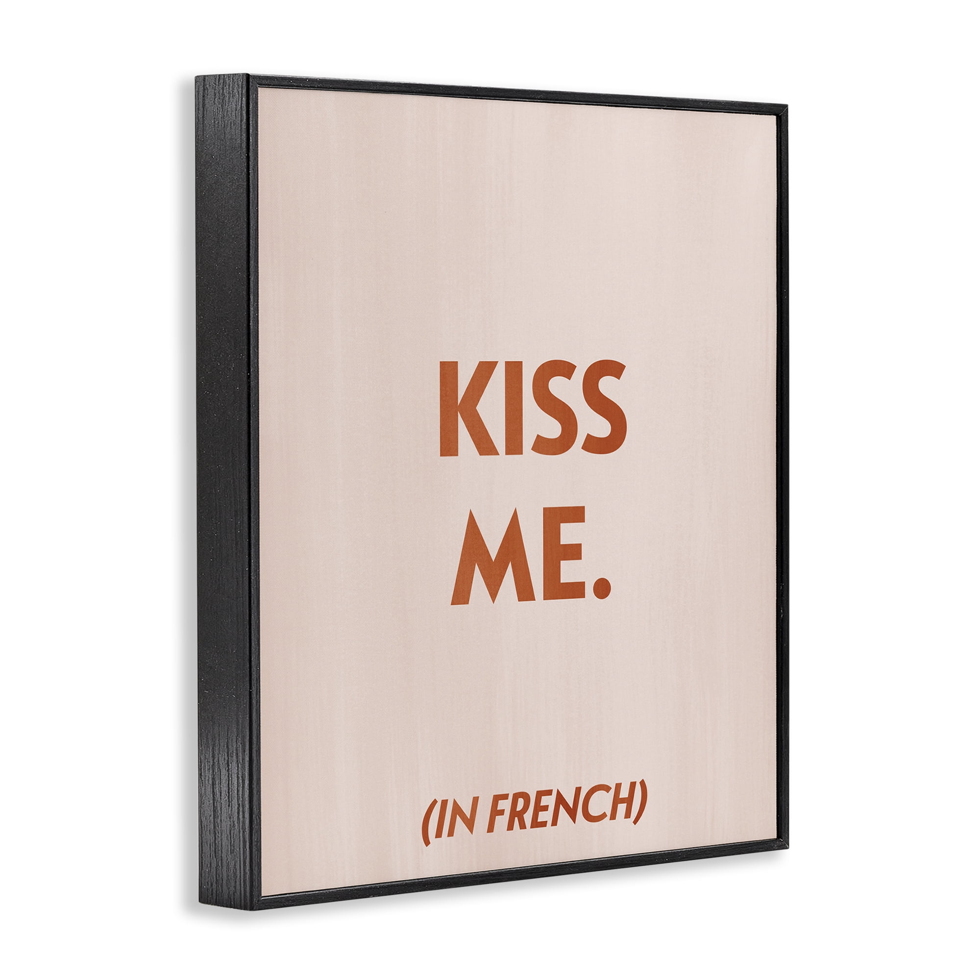 Stupell Industries Kiss Me In French Typography Painting Black Framed Art Print Wall Art, 16 x 20