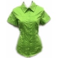 thumbnail image 6 of Womens Stretch Woven Button Down Short Sleeve Shirt, 6 of 7