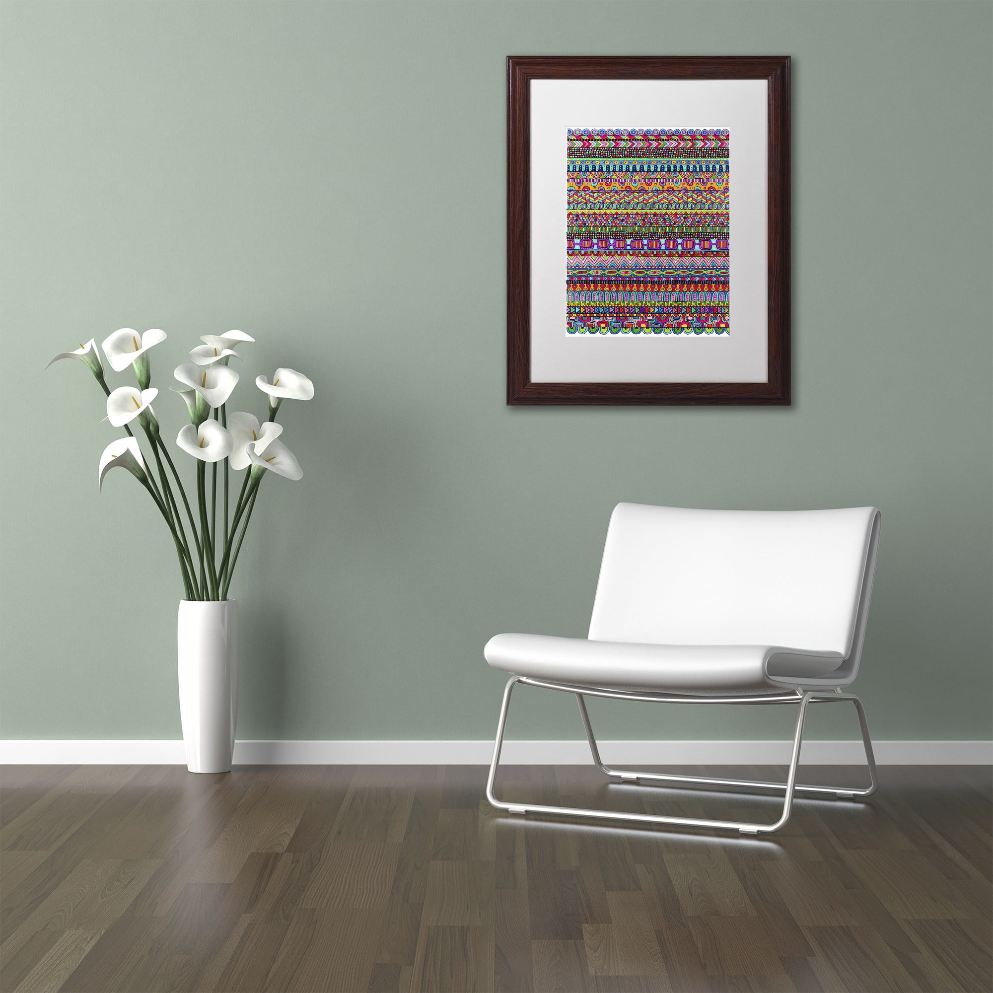 Trademark Fine Art "Oaxaca Mat" Canvas Art by Hello Angel, White Matte, Wood Frame