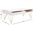 thumbnail image 4 of SAFAVIEH Marigold Mid-Century Coffee Table with Drawer, White/Brass, 4 of 12