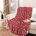 thumbnail image 2 of Red Christmas Snowflake Pattern Round Blanket,Comfortable Soft Flannel Throw Blanket,All Season,Warm Lightweight Blankets for Sofa Bed Couch Living Room Chair 60"x60", 2 of 5