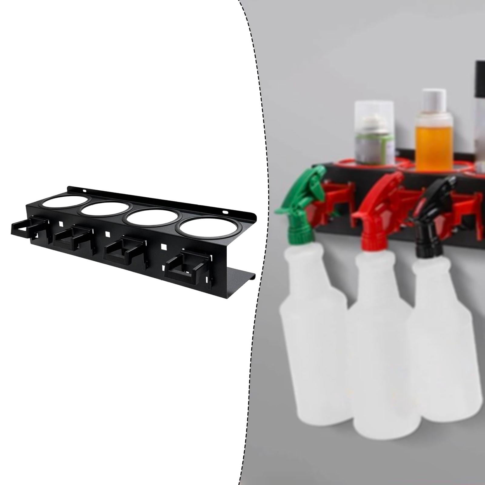 QSTDGVPW Spray Bottle Holder Car Wash Tool Organizer Simple Installation Multi Functional black 4 holes