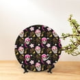 thumbnail image 6 of Kdxio Skull Daisy Bone China Decorative Plate Ceramic Decorative Plate for Home Office Wall Stand Decorative Plates for Home Bedroom-6in, 6 of 6