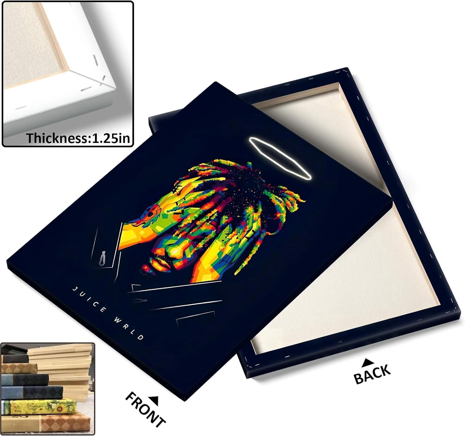 P&L Art Juice Wrld Canvas Wall Art, Rapper Singer Album Cover and Poster Framed Print Art, Aesthetic Canvas Wall Art for Bedroom or Living Room Wall Decor Gift 24x30inch