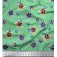 thumbnail image 1 of Soimoi Green Cotton Duck Fabric Leaves & Flower Floral Print Fabric by the Yard 42 Inch Wide, 1 of 1