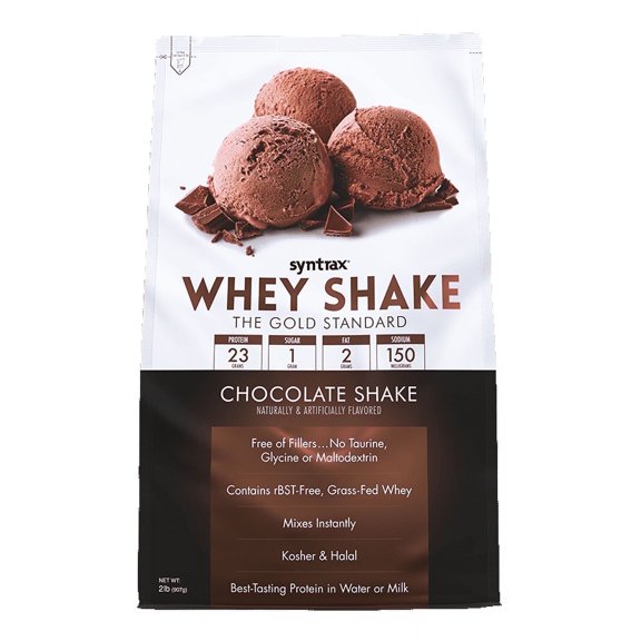 Syntrax Whey Shake Protein Powder, Chocolate Shake, 5 lb. Cold‑Filtered Undenatured Whey Blend