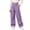 Purple, variant on Xaqiouau Girls Cargo Pants Wide Leg Loose Fit Elastic Waist Casual Trousers with Side Pockets Kids Streetwear Full Length Pants School Daily Wear Light Blue 10-11Years