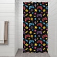 thumbnail image 2 of Multicolor Controllers Games Icons Black Pattern Shower Curtain 36"x72" ,Bathroom Decorative Shower Curtains Set with 12 Hooks,Modern Waterproof Washable Shower Curtain, 2 of 6