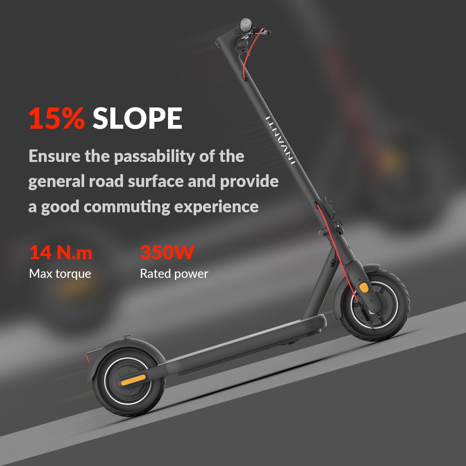INVANTI W12S 350W Electric Scooter for Adults, 10”Honeycomb Tires, 20mph & 14Miles Range, Portable Folding Commuting E-Scooter with Turn Signals & App Control