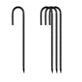 thumbnail image 1 of Estacas de refuerzo QNLONG, 30 cm, con revestimiento negro, gancho en J, 4 unidades, 1 of 6