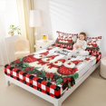 thumbnail image 4 of Homewish Farmhousewaii Rooster 4pcs King Sheet Set, Christmas Flower Bedding, 4 of 7