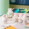 thumbnail image 3 of sunsanly Rabbit Statue Vivid Appearance Resin Cute Miniature Bunny Figurine Desktop Ornament Home Decor, 3 of 8