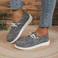 thumbnail image 6 of Women's Casual Canvas Shoes Flat Low Top Leopard Print  Shoes Slip On Lace Up Round Toe Shoes, 6 of 7