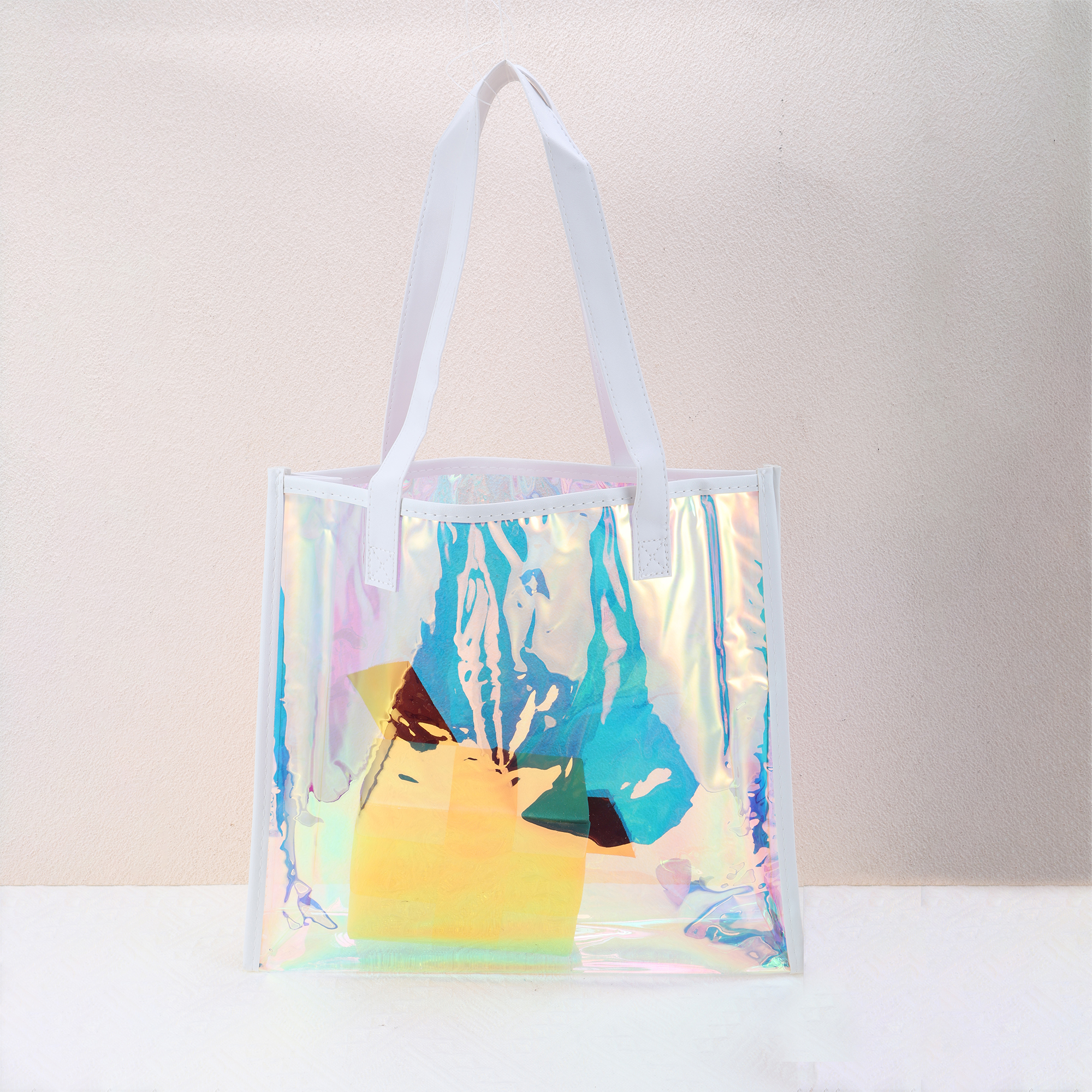 Unique Bargains Edged Reusable Gift Bag Multicolor For All Occasions 1Pc White Multicolor