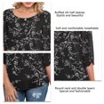 thumbnail image 4 of Blusa informal de gasa de media manga, blusa de cuello redondo para mujer, blusa de gasa de media manga para mujer, blusa de gasa para mujer, camisa resistente y duradera, 4 of 5