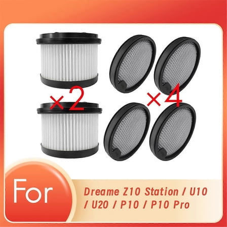 2 Filter and 4 Filter Cotton for Dreame Z10 Station / U10 / U20
