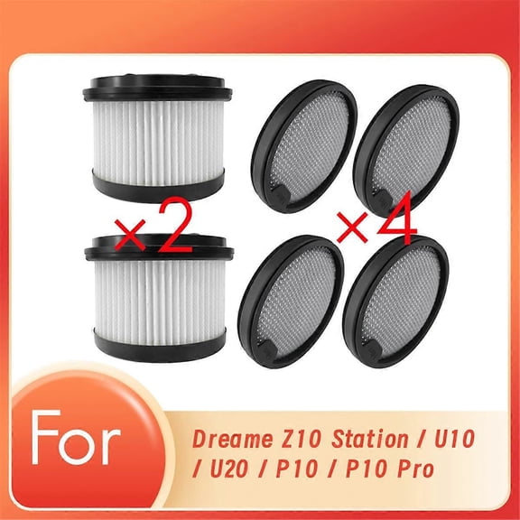 2 Filter and 4 Filter Cotton for Dreame Z10 Station / U10 / U20