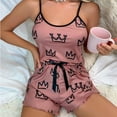 thumbnail image 6 of OAUP Womens Pajama Sets Summer Sexy Suspender Tank Top Shorts Homewear Set Casual House And Outdoor Pajamas Set Fashion Superior, 6 of 9