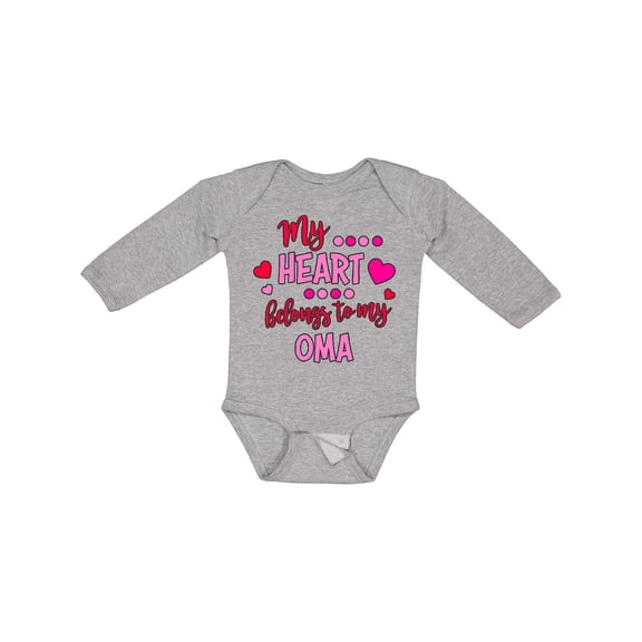 Inktastic My Heart Belongs to My Oma Boys or Girls Long Sleeve Baby Bodysuit