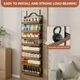 thumbnail image 5 of 8-Tier Spice Rack Wall Mount, Heavy-Duty Over the Door Pantry Organizer with Wooden Adjustable Basket, 2 IN 1 Wall Mount or Hanging Pantry Door Organizer,Door Spice Rack for Pantry, Black, 5 of 8