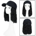 thumbnail image 2 of HAIRRO 8in Baseball Cap with Hair Extensions Adjustable Hat Synthetic Curly Wave, 2 of 8