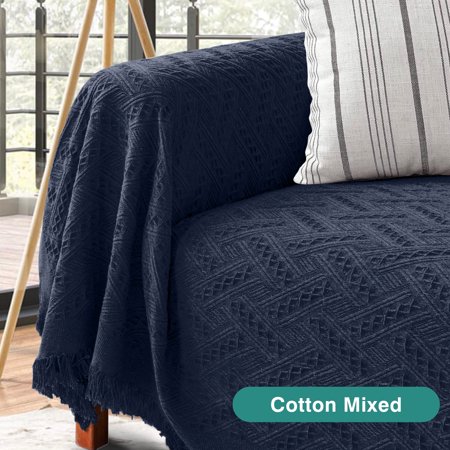 SANMADROLA SOFA COVER, COUCH COVERS FOR 1 CUSHION COUCH SOFA, SECTIONAL COUCH COVERS FOR L SHAPED COUCH COVER, LIVING ROOM SOFA THROWS SOFA SLIPCOVERS FOR PETS, KIDS (71″X 91″,CHAIR, DARK BLUE)