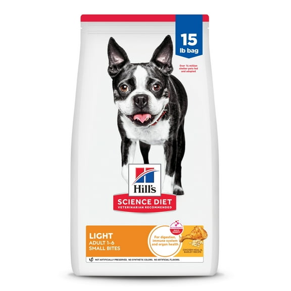Hill's Science Diet Light Small Bites Chicken & Barley Dry Dog Food, 15lb Bag