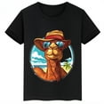 thumbnail image 5 of Ropa infantil con estampado de dibujos animados de camellos, camisetas negras de manga corta de verano para niños, camisetas de algodón personalizadas para niños y niñas, 5 of 5