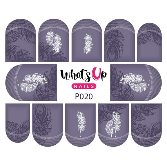 Whats Up Nails P020 Light as a Feather Water Decal Sliders for Nail Art Design