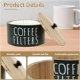 thumbnail image 3 of Wooden Round Coffee Filter Storage Container with Bamboo Lid for Coffee Pod and Filter, 3 of 6