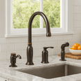 thumbnail image 3 of Design House Madison Bronze Kitchen Faucet with Side Sprayer & Soap Dispenser, Single Handle, 3 of 13