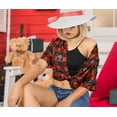 thumbnail image 6 of HAPPY BAY Women's Beach Flannel Santa Claus Party Gifts Shirt Blouse Button Down Tops Hawaiian Christmas Tree Dresses for Women M Xmas Checks, Red, 6 of 6