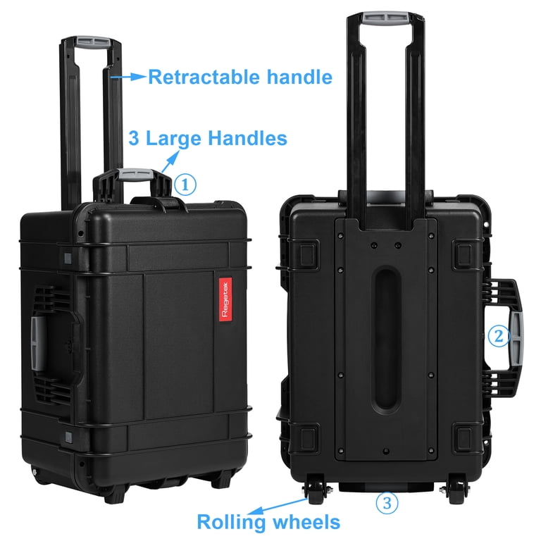 Rolling Hard Case with Foam,24.5 x 18 x 13 Inch, Waterproof Hard