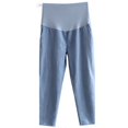thumbnail image 2 of Pantalones de mujer embarazada, pantalones finos de verano, ropa exterior de algodón y lino, pantalones holgados de pierna ancha de nueve puntos, leggings informales que sostienen el vientre, 2 of 2