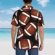 thumbnail image 4 of Balery Brown Football On Black Camisas hawaianas de manga corta para hombre, camisas playeras de corte holgado, camisas de vacaciones con botones,Large, 4 of 7