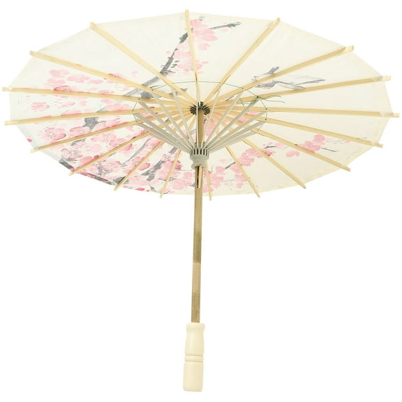 MEIBUTYUP Vintage Multi-Color Paper Umbrella with Wooden Handle for Home Decor and Party Decoration