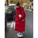 thumbnail image 4 of Chaqueta de algodón para mujer, holgada, larga, hasta la rodilla, de algodón, para otoño e invierno, 4 of 5