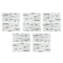 Aspect Collage 12in x 5.8in Peel and Stick Backsplash in Marble Shine (2pc per pack/5-Pack)