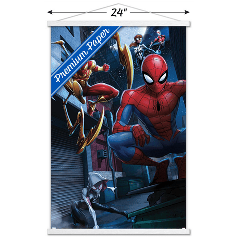 Marvel Comics - Spider-Man - Web Warriors Wall Poster with Wooden Magnetic Frame, 22.375" 34" - Walmart.com