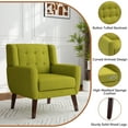 thumbnail image 3 of UIXE Accent Chair Upholstered Armchair for Living Room Tufted Armrest Reading Seat, Green, 3 of 7