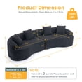 thumbnail image 4 of HUTWIFE Home Modern Solid Print Chenille Reclining Sofa with 4 Throw Pillows, Black, 4 of 6