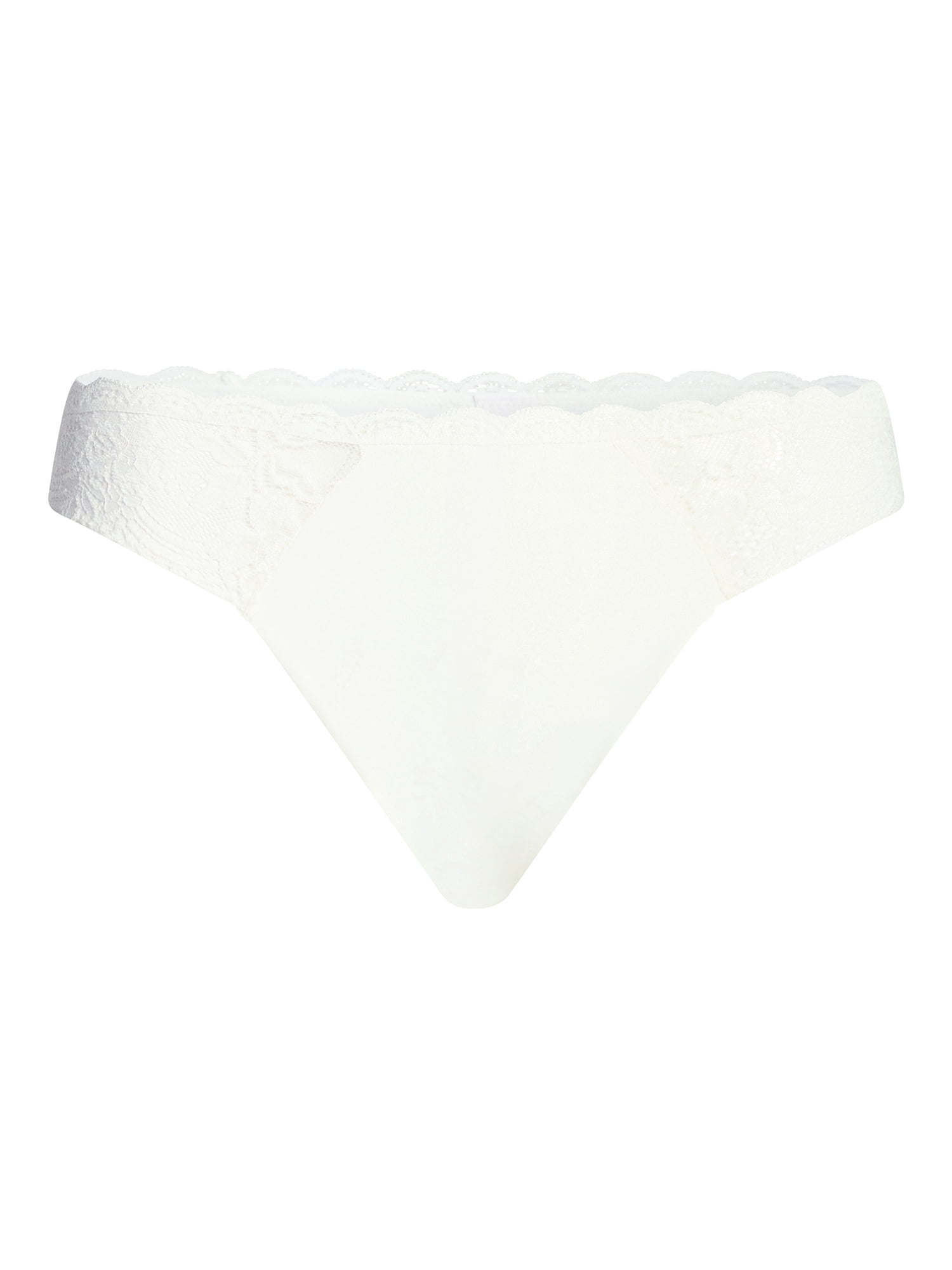 Joyspun Women's Microfiber and Lace Cheeky Panties, 3-Pack, Sizes XS-3XL